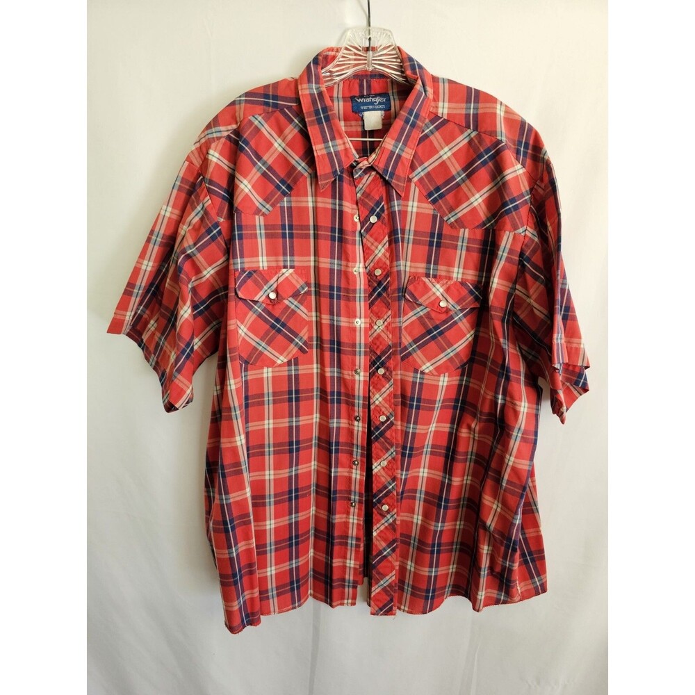 Wrangler Shirt Men's Western Button Up Pearl Snap Shirt Size 3X Big Red Multi